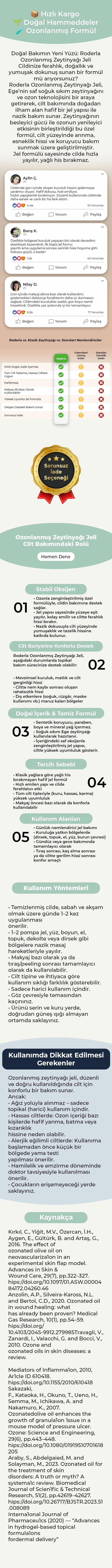 Roderla Ozonlanmış Zeytinyağı Jeli | Doğal ve Yoğun Cilt Bakımı