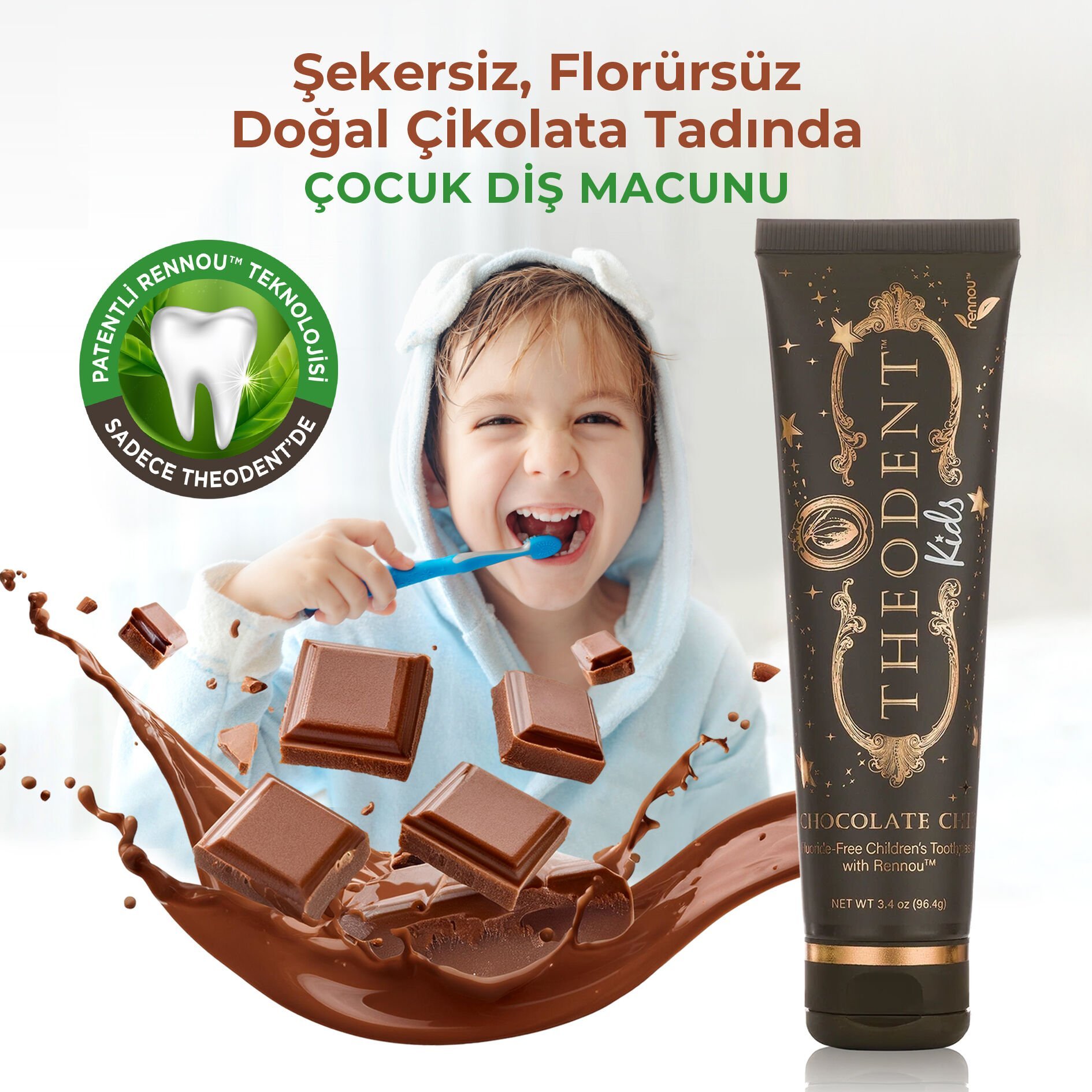 Theodent Kids Florürsüz Çocuk Diş Macunu