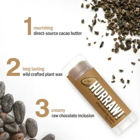 Hurraw! Chocolate Lip Balm - Saf Kakao Özlü Nemlendirici