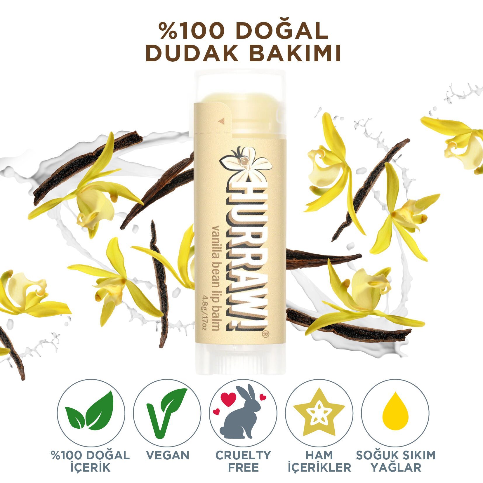 Hurraw! Vanilla Bean Lip Balm