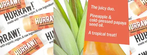 Hurraw! Papaya Pineapple Lip Balm - Papain Enzimi ile Yenileyici Bakım