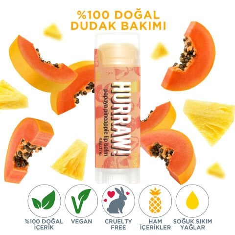 Hurraw! Papaya Pineapple Lip Balm