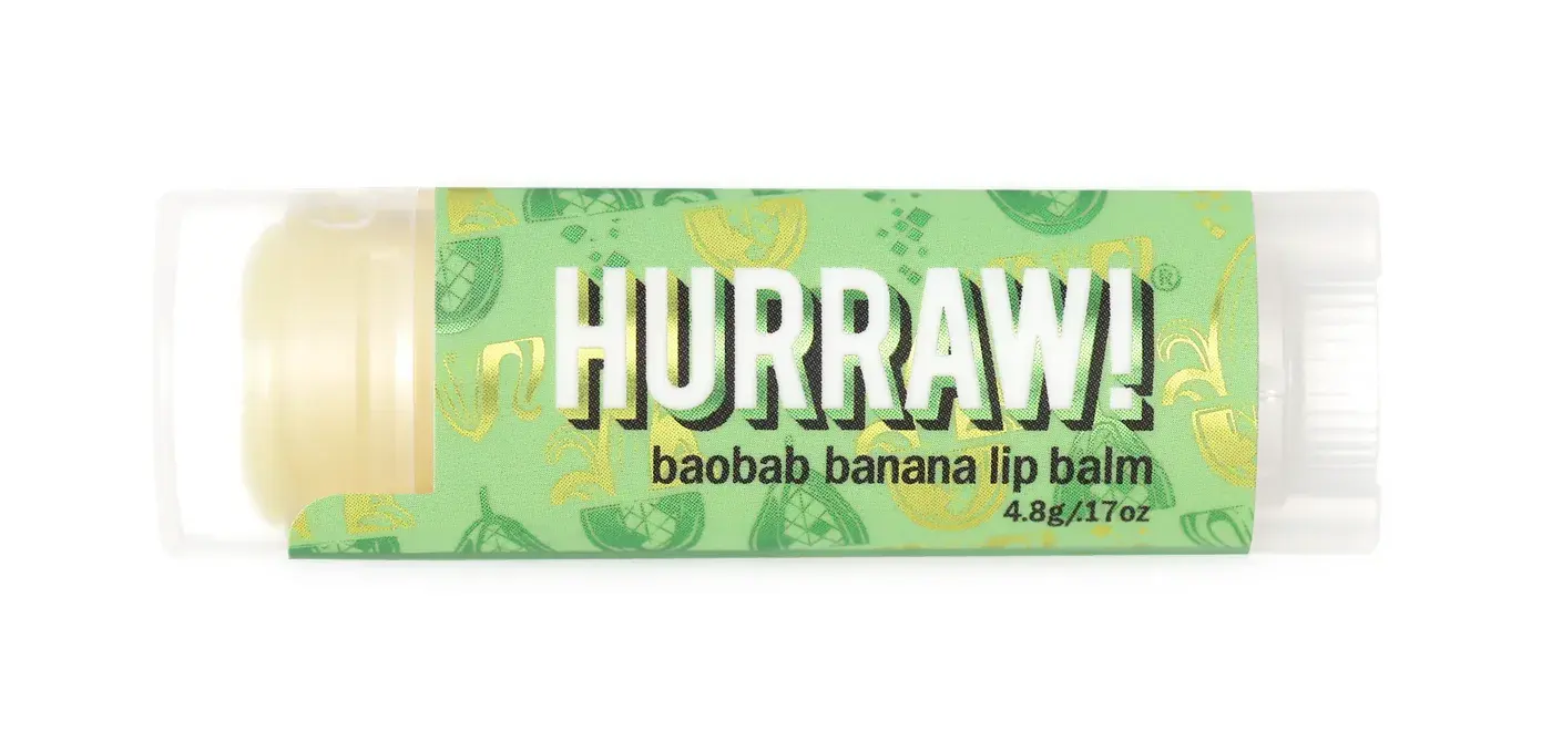 Hurraw! Baobab Banana Lip Balm - Afrika Baobab Yağı Özlü Bakım