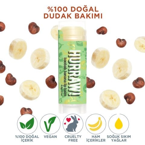Hurraw! Baobab Banana Lip Balm