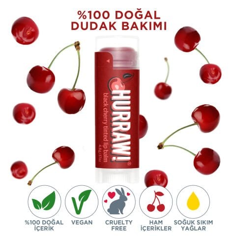 Hurraw! Black Cherry Tinted Lip Balm