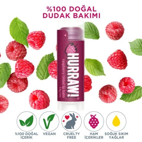 Hurraw! Raspberry Tinted Lip Balm