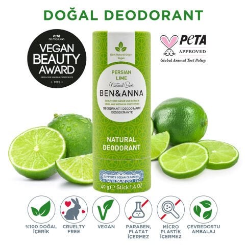 Ben&Anna Doğal Deodorant – Persian Lime - 40 mg
