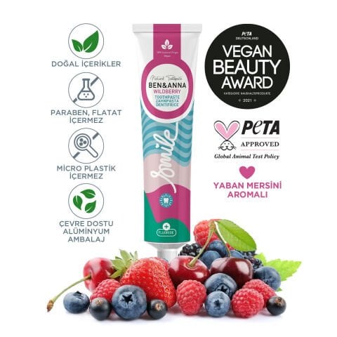 Ben&Anna Yaban Mersini Aromalı Diş Macunu 75 ml - Vegan Bakım