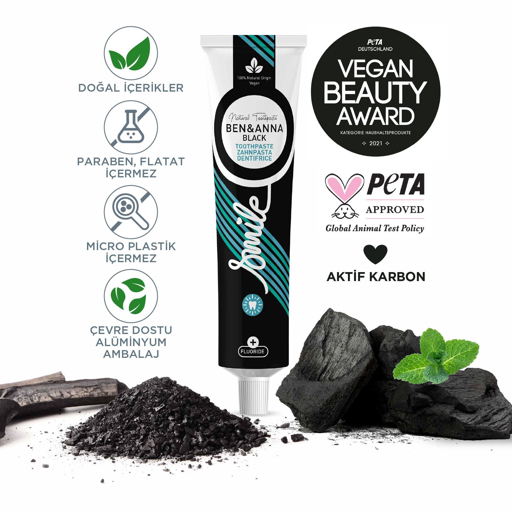 Ben&Anna Aktif Karbon Diş Macunu