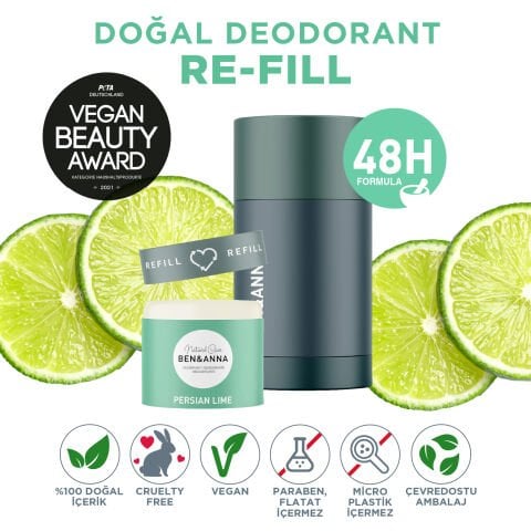 Ben&Anna Kutu Refill Case + Refill Persian Lime Deostick