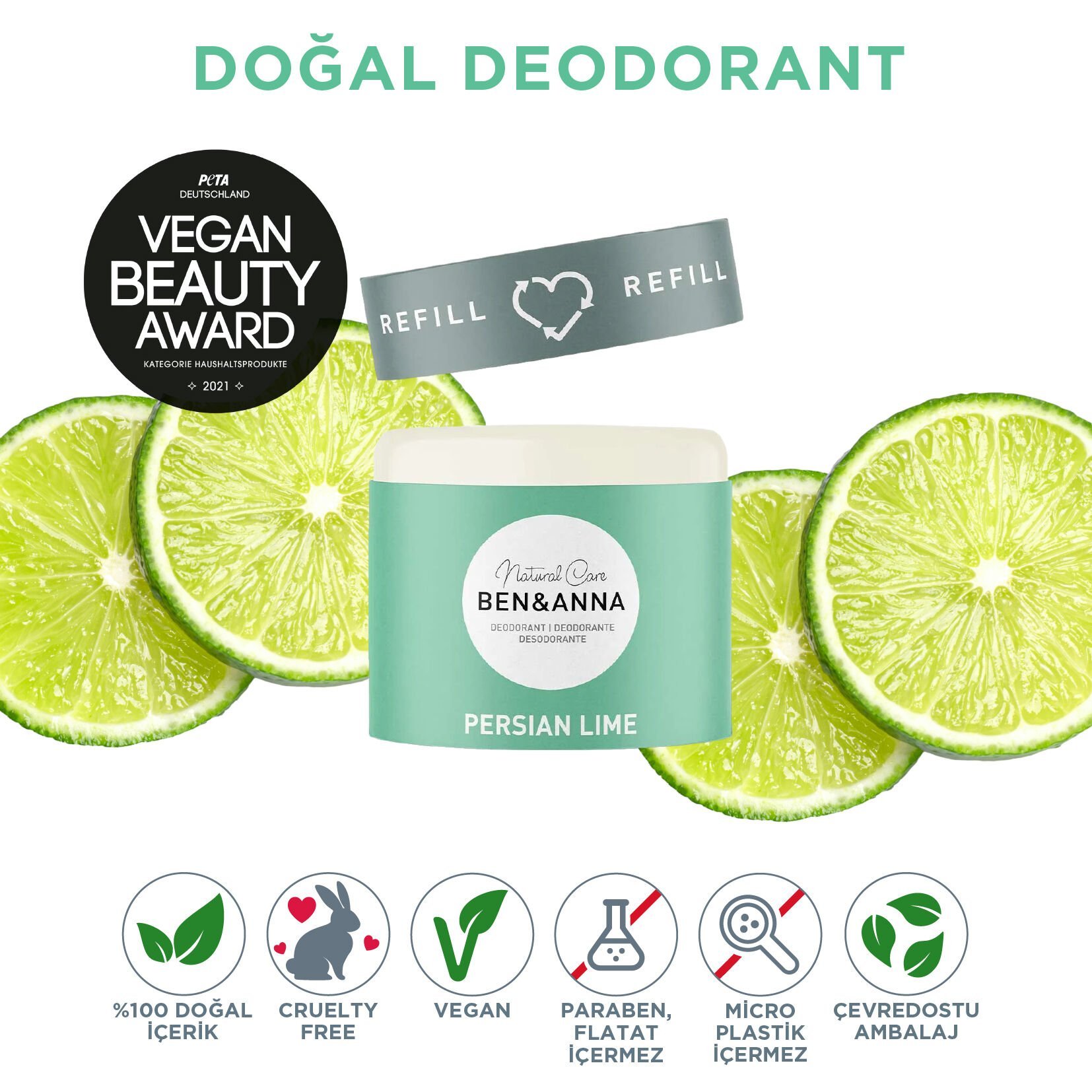 Ben&Anna Refill Persian Lime Deostick