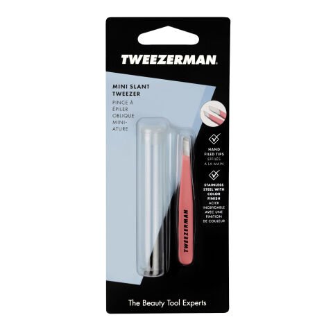 Tweezerman Mini Slant Tweezer Geranium - Mercan Cımbız